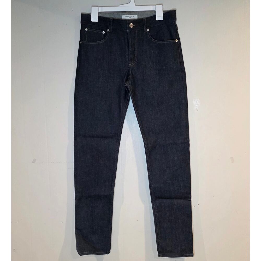 Maison Kitsuné Sz 30 NWT Slim Fit Indigo Denim Jeans Button Fly Mens